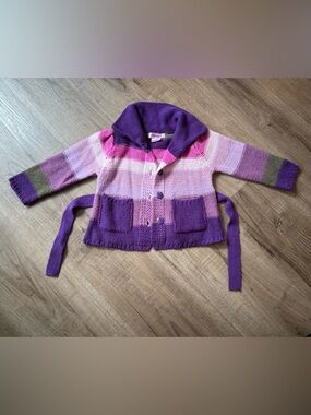 🌼3/$20 Toddler Girl Striped Knit Hooded Cardigan